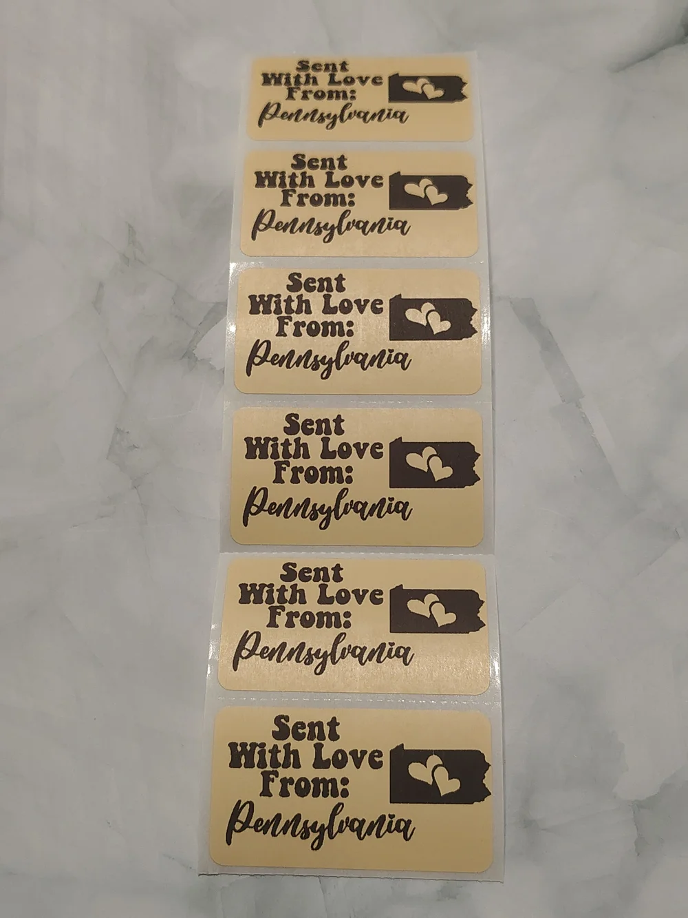 💙100 Pennsylvania- Shipping Labels Thermal Packaging Stickers 2.25